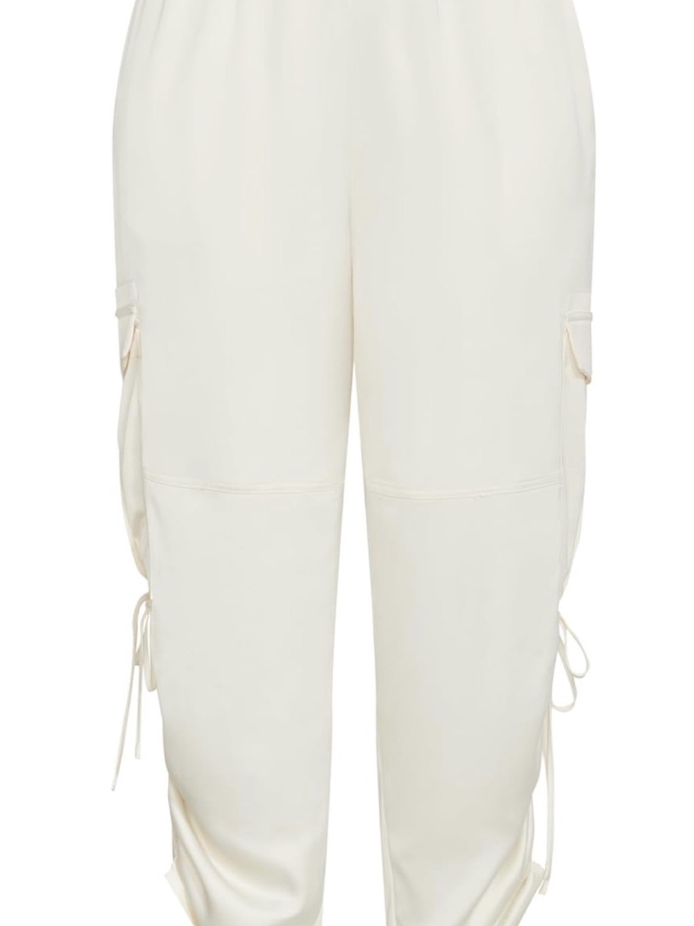 City Chic Cream Cargo Tie Jogger Pants